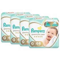 Kit Fralda Pampers Premium Care Jumbo Tamanho G 272 Unidades Kit Fralda Pampers Premium Care Jumbo Tamanho G 272 Unidades
