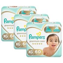 Kit Fralda Pampers Premium Care Jumbo Tamanho XG 180 Unidades Kit Fralda Pampers Premium Care Jumbo Tamanho XG 180 Unidades