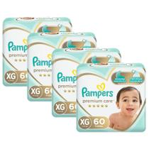 Kit Fralda Pampers Premium Care Jumbo Tamanho XG 240 Unidades
