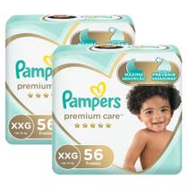 Kit Fralda Pampers Premium Care Jumbo Tamanho XXG 112 Unidades