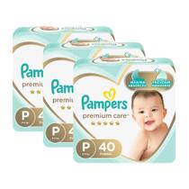 Kit Fralda Pampers Premium Care Mega Tamanho P 120 Unidades