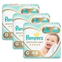 Kit Fralda Pampers Premium Care Nova Jumbo Tamanho G 204 Unidades