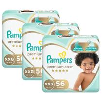 Kit Fralda Pampers Premium Care Nova Jumbo Tamanho XXG 168 Unidades Kit Fralda Pampers Premium Care Nova Jumbo Tamanho XXG 168 Unidades