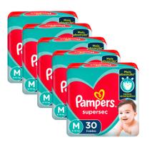 Kit Fralda Pampers SuperSec Médio Com 150 Unidades