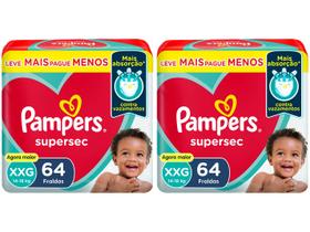 Kit Fralda Pampers Supersec Noturno - Tam. XXG + de 14kg 128 Unidades