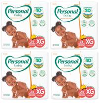 Kit Fralda Personal Baby Mega Premium Protection - Tam XG - 96 fraldas - ATACADO BARATO