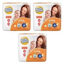 Kit Fralda Pompom Derma Protek Fisher-Price - Tam M (4 a 9kg) - Kit com 84 fraldas
