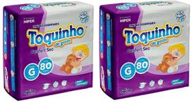 Kit Fralda Toquinho Confort Sec Hiper (Dia & Noite) Tam G - ATACADO BARATO - 160 Unidades/Tiras