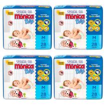 Kit Fralda Turma Da Monica descartaveis Baby Jumbo 4 Pacotes - tamanhos P-M-G-XG-XXG-RN