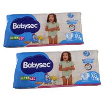 Kit Fraldas Babysec Ultra Sec Mega Tam XG 11 a 14 kg 30 unidades cada pacote. Kit Fraldas Babysec Ultra Sec Mega Tam XG 11 a 14 kg 30 unidades cada pacote.