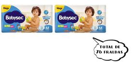 kit Fraldas Babysec Ultrasec - TAM M - (2 pacotes-38 cada pacote) total de 76 fraldas - ATACADO