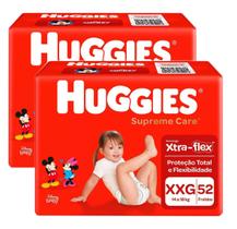 Kit Fraldas Huggies Supreme Care XXG - 2 Pacotes com 52 Unidades