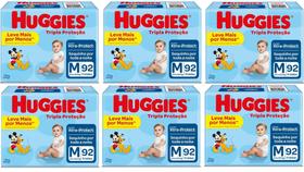 Kit Fraldas Huggies Tripla Proteção - Tam M - 552 Unidades