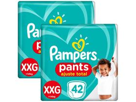 Kit Fraldas Pampers Ajuste Total Pants Calça - Tam. XXG 14 a 25kg 2 Pacotes 42 Unidades Cada