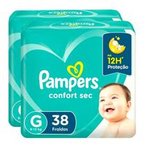 Kit Fraldas Pampers Confort Sec G - 2 Pacotes 38 Unidades