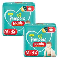 Kit Fraldas Pampers Pants Ajuste Total Mega M 84 tiras Kit Fraldas Pampers Pants Ajuste Total Mega M 84 tiras