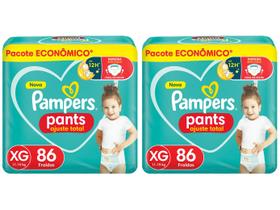 Kit Fraldas Pampers Pants Ajuste Total Tam. XG - 11 a 15kg 2 Pacotes com 86 Unidades Cada