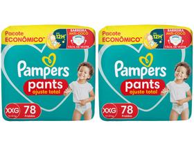 Kit Fraldas Pampers Pants Ajuste Total Tam. XXG - 14 a 23kg 2 Pacotes com 78 Unidades Cada