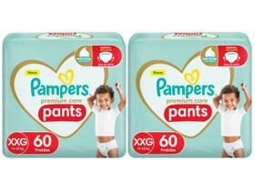 Kit Fraldas Pampers Pants Premium Care - Tam. XXG 14 a 25kg 2 Pacotes com 60 Unidades Cada