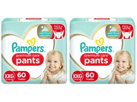 Kit Fraldas Pampers Pants Premium Care - Tam. XXG 14 a 25kg 2 Pacotes com 60 Unidades Cada