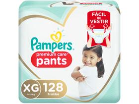 Kit Fraldas Pampers Premium Care Pants - Calça Tam. XG 11 a 15kg 2 Pacotes com 64 Unid Cada