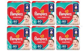 Kit Fraldas Pampers Supersec Jumbo Tam. G - 480 Tiras - ATACADO BARATO