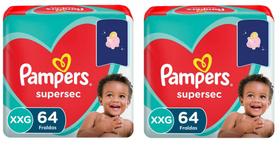 Kit Fraldas Pampers Supersec (Jumbo) Tam XXG - 128 fraldas - ATACADO BARATO