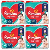 Kit Fraldas Pampers Supersec Tam M (Jumbo) - 360 Unidades