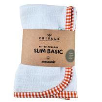 Kit Fraldas Slim Basic de Algodão Multiuso 3 Unid Passeio, Ombro e Boca