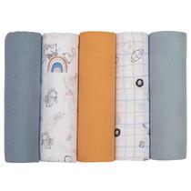 Kit Fraldas Soft Premium Estampado Com Bainha 78x78cm 05 Peças Papi