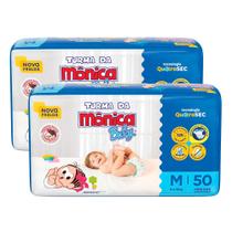 Kit Fraldas Turma da Mônica Baby Mega Tamanho M 100 Unidades