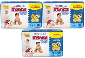 Kit Fraldas Turma da Mônica Hiper BAG Pacotão - TAM G - 8 a 13 Kg 240 Tiras