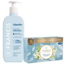 Kit Francis Loção Hidratante Algodão 400ml + 6 Sabonetes em Barra Neroli E Algas Marinhas 90g