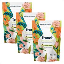 Kit Francis Refil Sabonete Líquido Corpo e Mãos Capim Limão 200ml Com 3