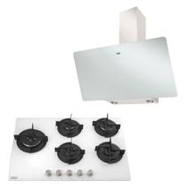 Kit franke coifa de parede evo 90cm 220v 15307 + cooktop 5b glass bivolt 16100 white