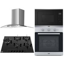 KIT FRANKE COIFA PAREDE 90CM, COOKTOP A GÁS 5B 75CM, FORNO ELÉTRICO DE EMBUTIR 71L FORNO MICROONDAS DE EMBUTIR 220v