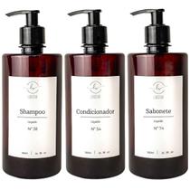 Kit Frasco Âmbar Dispenser Organizador Refil Banheiro Luxo Kit Frasco Âmbar Dispenser Organizador Refil Banheiro Luxo