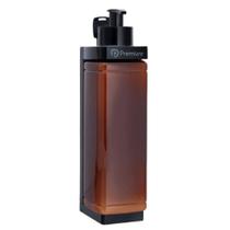 Kit Frasco Âmbar Marrom Translúcido 400ml Para Líquidos Gel Com Dispenser De Parede Anti Furto Com Chave Fixação Parede Organização Box Banheiro
