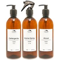 Kit Frasco Ambar Organizador Minimalista Recipiente Limpeza - JRDECORA