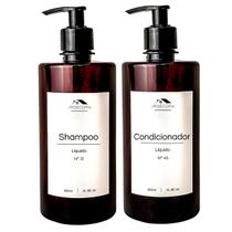 Kit Frasco Shampoo Condicionador Âmbar Dispenser Organizador