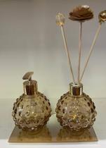 Kit Frasco Vidro Aromatizador E Sabonete Liquido+bandeja Âmbar Bolinha Kit Frasco Vidro Aromatizador E Sabonete Liquido+bandeja Âmbar Bolinha