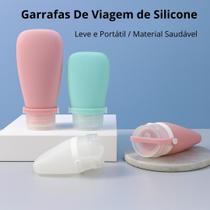 Kit Frascos De Viagem Em Silicone 3 Peças Reutilizáveis Armazenamento Higiene Flexível Resistente Kit Frascos De Viagem Em Silicone 3 Peças Reutilizáveis Armazenamento Higiene Flexível Resistente