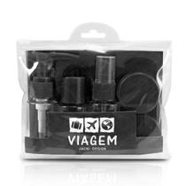Kit Frascos p/ Viagem de 7 Peças Preto Jacki Design ARF18582