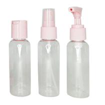 Kit Frascos para Viagem 3 Peças N240284-8 Rosa - Quanhe