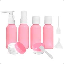 Kit Frascos Viagem Bolsa Borrifador Shampoo Creme Sabonete