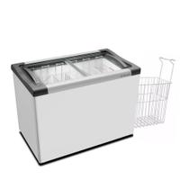 Kit - Freezer Horizontal Tampa de Vidro 284 Litros Nf30 - Metalfrio 127v + 6 Cestos Nextgen Branco