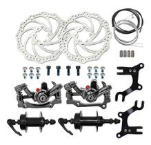 Kit Freio A Disco Bike Cubos Aço 36 Furos Adaptador Pinça
