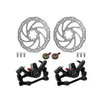 Kit freio a disco mecanico para bicicleta aro 29 26 24 e 20 com disco e adataptador