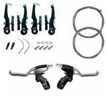 Kit Freio Bike V Brake Alumínio + Manete De Aluminio + Cabos De Freio Gta
