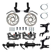 Kit Freio Disco + Cubos Cabo + Manete + Adaptador De Pinça